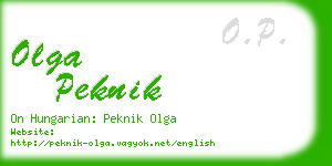olga peknik business card